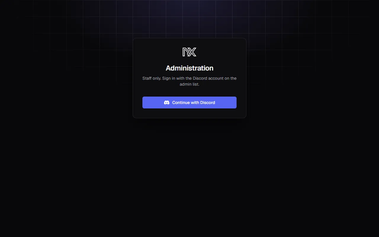 The admin sign-in card