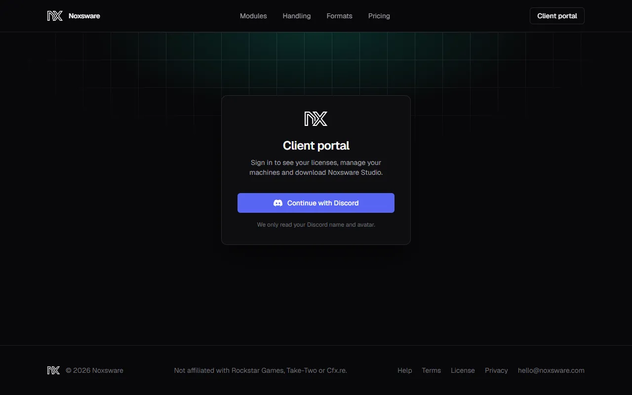 The client portal sign-in card
